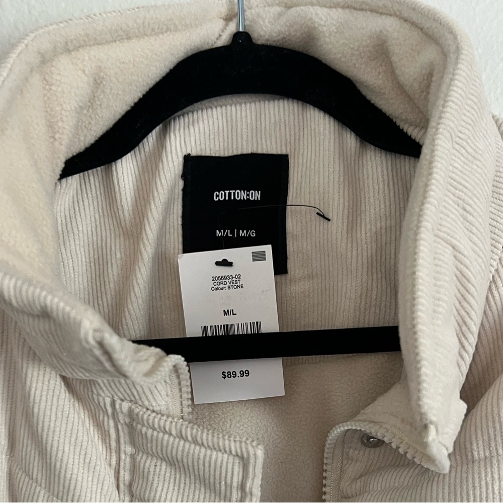 Cotton On Corduroy Puffer Vest | Beige | Size M/L - Picture 2 of 3